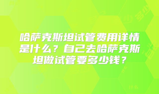 哈萨克斯坦试管费用详情是什么？自己去哈萨克斯坦做试管要多少钱？
