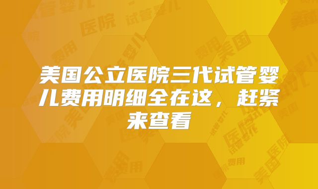 美国公立医院三代试管婴儿费用明细全在这,赶紧来查看