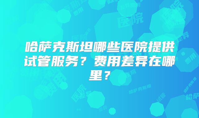哈萨克斯坦哪些医院提供试管服务？费用差异在哪里？