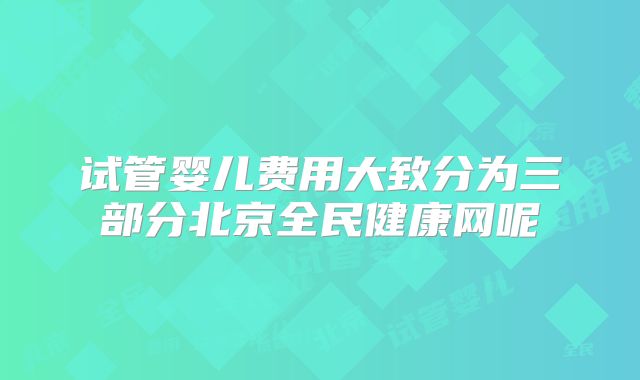 试管婴儿费用大致分为三部分北京全民健康网呢