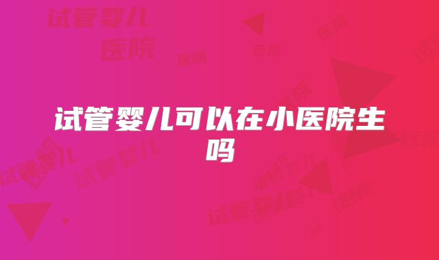 试管婴儿可以在小医院生吗