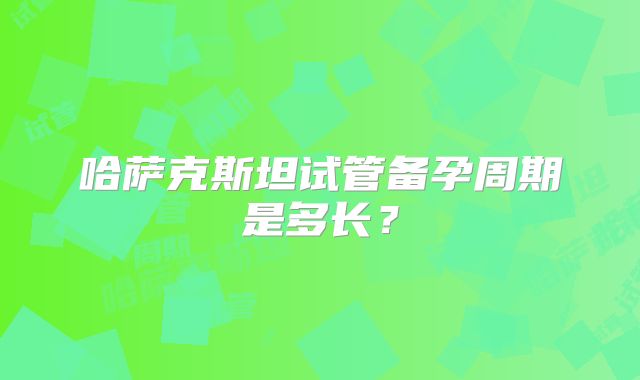 哈萨克斯坦试管备孕周期是多长？