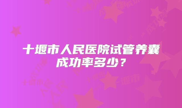十堰市人民医院试管养囊成功率多少?