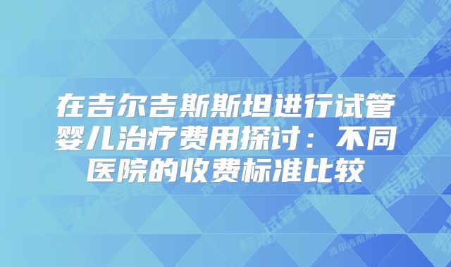 在吉尔吉斯斯坦进行试管婴儿治疗费用探讨:不同医院的收费标准比较