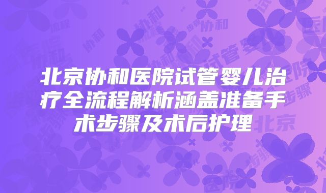 北京协和医院试管婴儿治疗全流程解析涵盖准备手术步骤及术后护理