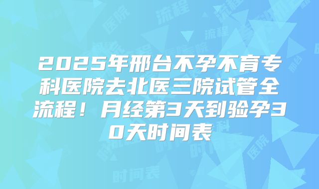 2025年邢台不孕不育专科医院去北医三院试管全流程!月经第3天到验孕30天时间表