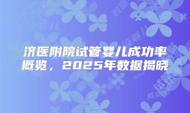 济医附院试管婴儿成功率概览,2025年数据揭晓