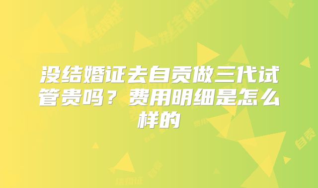 没结婚证去自贡做三代试管贵吗？费用明细是怎么样的