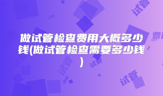 做试管检查费用大概多少钱(做试管检查需要多少钱)