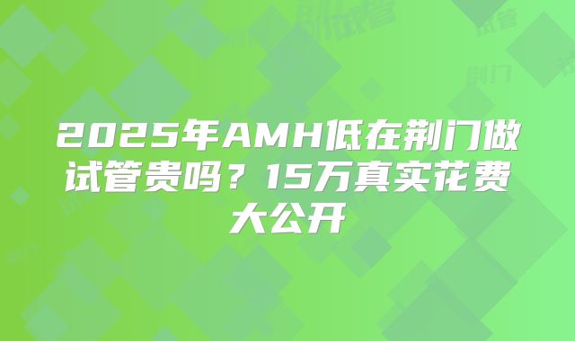 2025年AMH低在荆门做试管贵吗?15万真实花费大公开