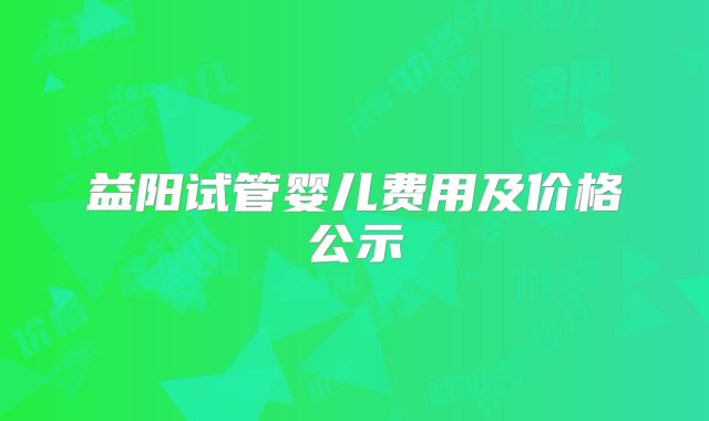 益阳试管婴儿费用及价格公示