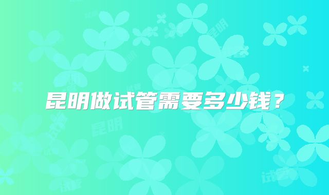 昆明做试管需要多少钱?