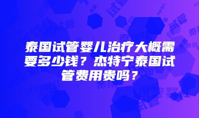 泰国试管婴儿治疗大概需要多少钱？杰特宁泰国试管费用贵吗？