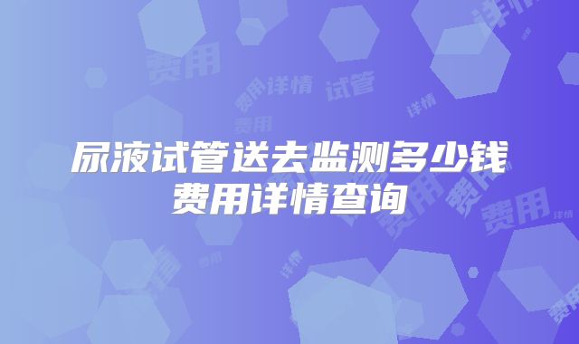 尿液试管送去监测多少钱费用详情查询