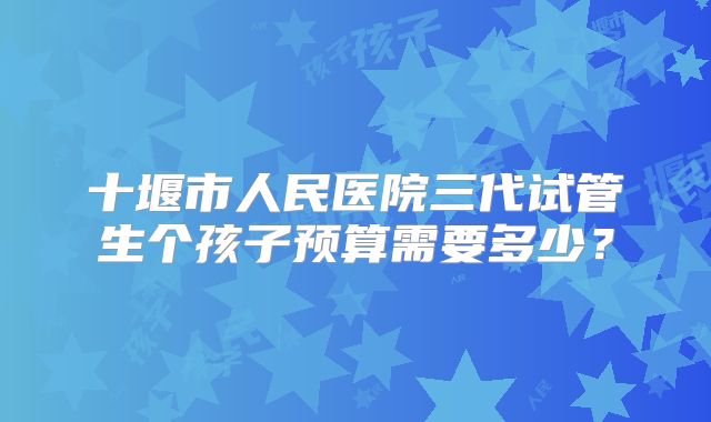 十堰市人民医院三代试管生个孩子预算需要多少?