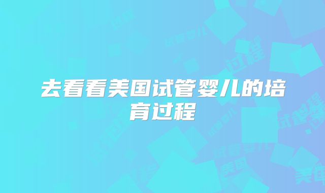 去看看美国试管婴儿的培育过程