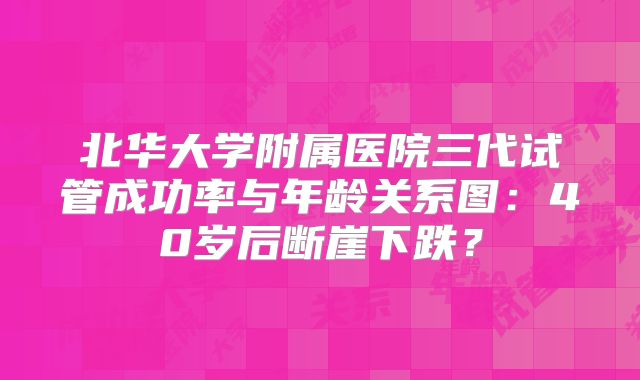 北华大学附属医院三代试管成功率与年龄关系图：40岁后断崖下跌？