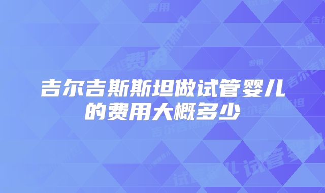 吉尔吉斯斯坦做试管婴儿的费用大概多少