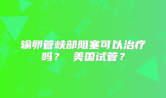 输卵管峡部阻塞可以治疗吗？ 美国试管？