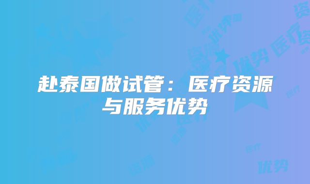 赴泰国做试管:医疗资源与服务优势