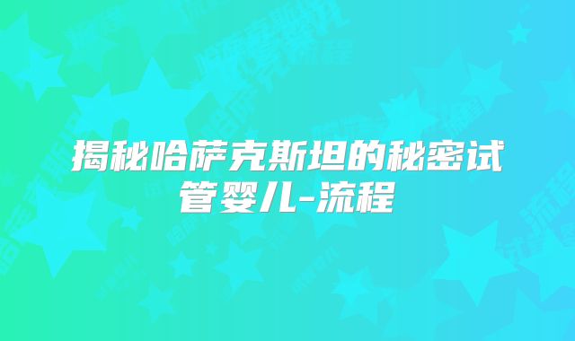 揭秘哈萨克斯坦的秘密试管婴儿-流程