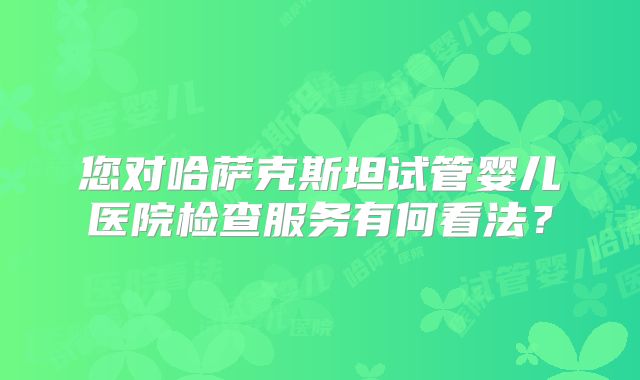 您对哈萨克斯坦试管婴儿医院检查服务有何看法？