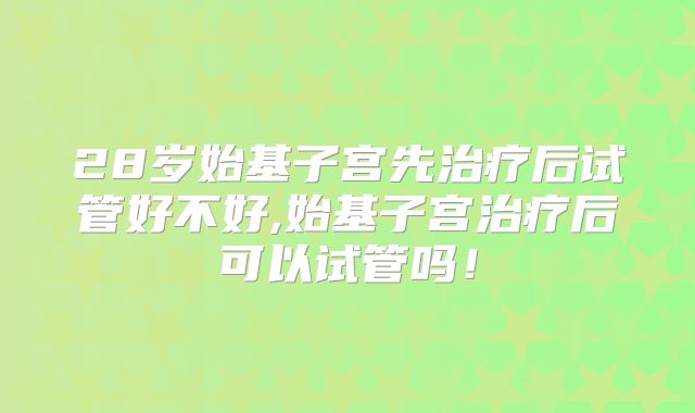 28岁始基子宫先治疗后试管好不好,始基子宫治疗后可以试管吗！