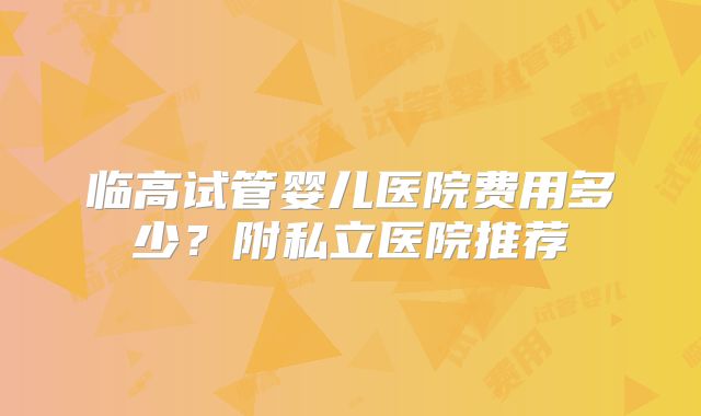临高试管婴儿医院费用多少？附私立医院推荐