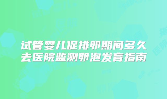 试管婴儿促排卵期间多久去医院监测卵泡发育指南
