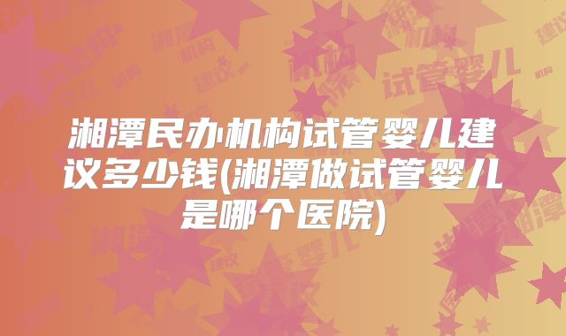 湘潭民办机构试管婴儿建议多少钱(湘潭做试管婴儿是哪个医院)