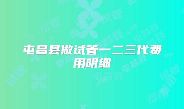 屯昌县做试管一二三代费用明细