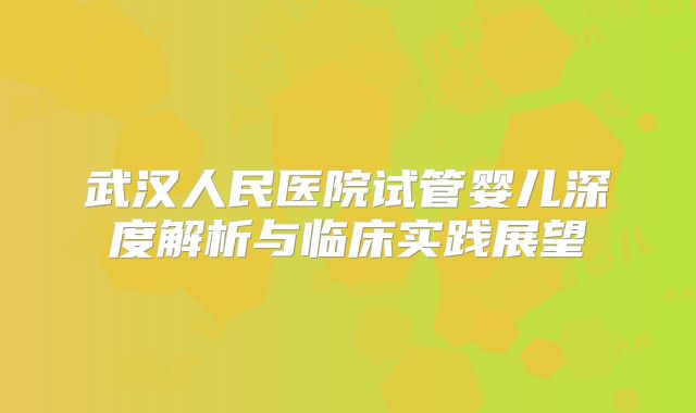 武汉人民医院试管婴儿深度解析与临床实践展望