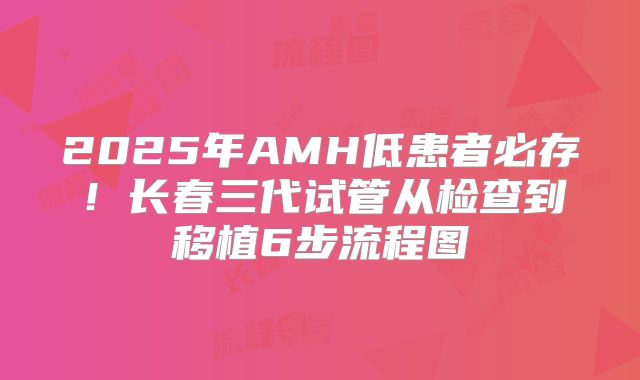 2025年AMH低患者必存！长春三代试管从检查到移植6步流程图