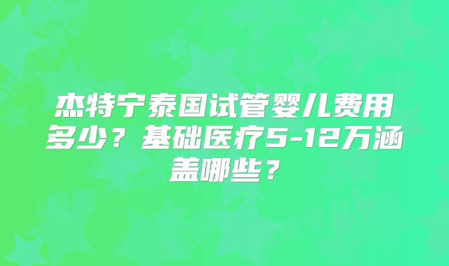 杰特宁泰国试管婴儿费用多少？基础医疗5-12万涵盖哪些？
