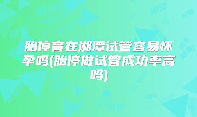 胎停育在湘潭试管容易怀孕吗(胎停做试管成功率高吗)