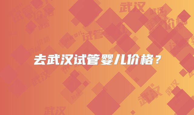 去武汉试管婴儿价格？