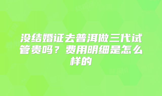 没结婚证去普洱做三代试管贵吗？费用明细是怎么样的