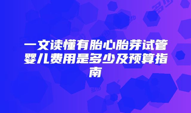 一文读懂有胎心胎芽试管婴儿费用是多少及预算指南