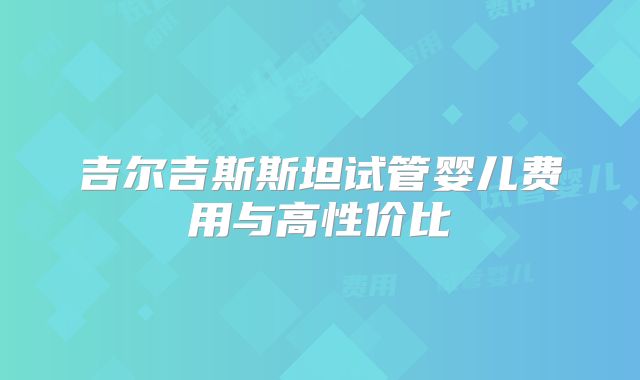 吉尔吉斯斯坦试管婴儿费用与高性价比