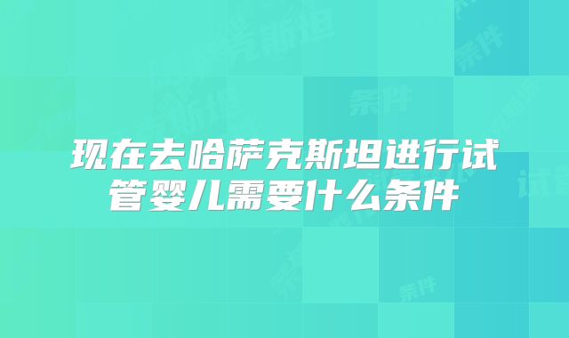 现在去哈萨克斯坦进行试管婴儿需要什么条件