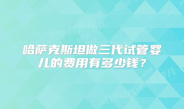哈萨克斯坦做三代试管婴儿的费用有多少钱?