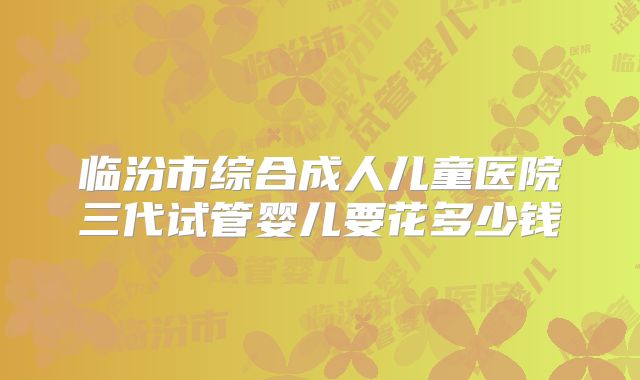 临汾市综合成人儿童医院三代试管婴儿要花多少钱