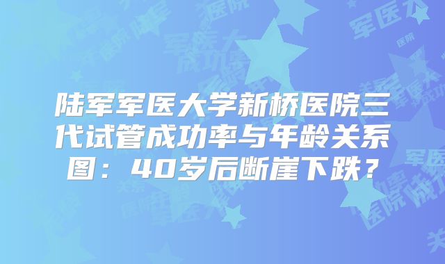 陆军军医大学新桥医院三代试管成功率与年龄关系图：40岁后断崖下跌？