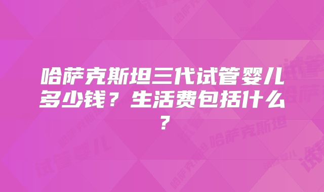 哈萨克斯坦三代试管婴儿多少钱?生活费包括什么?