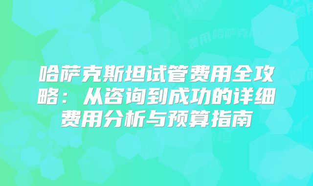 哈萨克斯坦试管费用全攻略：从咨询到成功的详细费用分析与预算指南