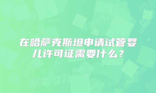 在哈萨克斯坦申请试管婴儿许可证需要什么？
