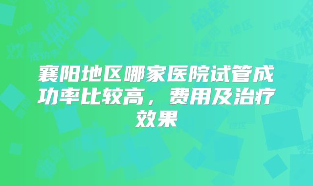 襄阳地区哪家医院试管成功率比较高,费用及治疗效果