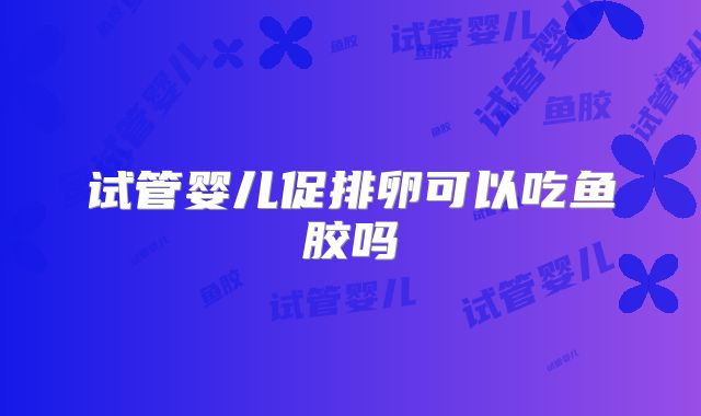 试管婴儿促排卵可以吃鱼胶吗