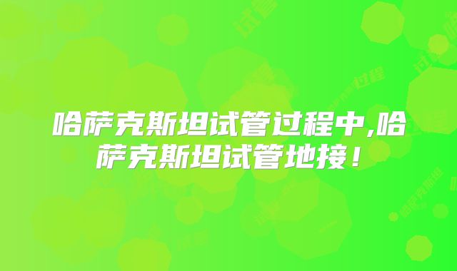 哈萨克斯坦试管过程中,哈萨克斯坦试管地接！