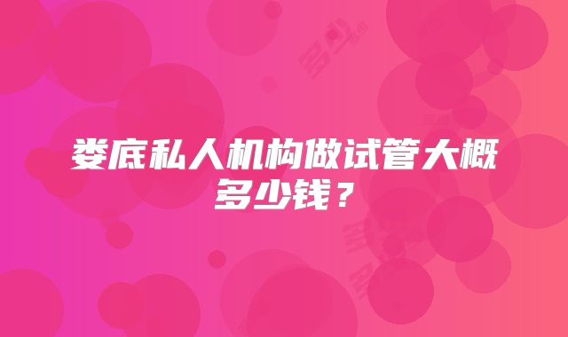 娄底私人机构做试管大概多少钱?